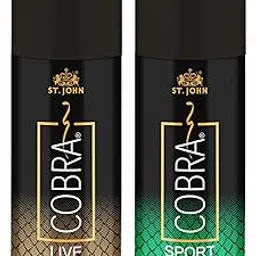 ST. JOHN COBRA Long lasting Good Fragrance Combo Pack of 150 Ml Deo Live Spray,Deo Sports Spray - for Men (Pack of 2)-picture-58