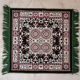 Premium Velvet Pooja Mat 60x60 cm - Soft Brown Floor Mat for Home Temple, Meditation, Prayer & Sitting - Washable, Non-Slip & Comfortable Velvet Aasan. Pack of-1-image-67