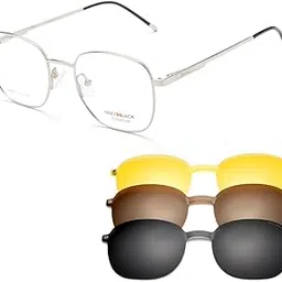 grey jack Polarized Clip On Glasses with Spring Hinge,Metal Square Spectacle Frame with 3PCS Magnetic Lens for Myopia Men Women 80007-picture-37