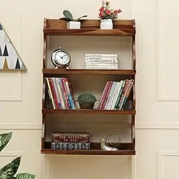 The Rootcraft Sheesham Wood Book Shelf in Rustic Finish | Storage Rack for Living Room, Bedroom & Office, Open Shelf Bookcase for Books & Décor | Length: 59.69, Width: 21.59, Height: 86.36-picture-33