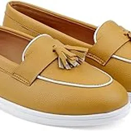 yuvrato baxi Women's Faux Leather Material Casual Textured Tassel Loafers.-picture-36