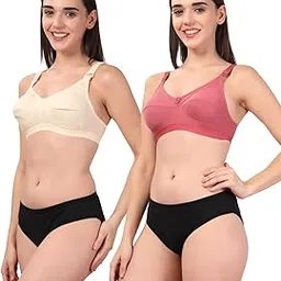 adornstar Women’s Cotton Bra and Panty Set – Soft, Skin-Friendly, Non-Padded, Wire-Free Lingerie Combo | Comfortable Innerwear (Pack of 2)-picture-15