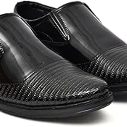 Jai MATA DI Enterprises Men's Black Formal Slip-On | Comfortable Synthetic Leather Office Wear Shoes | Stylish Casual Party Wedding Footwear with Anti-Slip Sole-picture-46