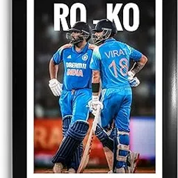 MODERN GALLERY MART Virat Kohli & Rohit Sharma Frame | Cricket Poster Frame - A4 Size (8.3 x 11.7 inch) Black Frame for Bedroom, Living Room, Office-picture-14
