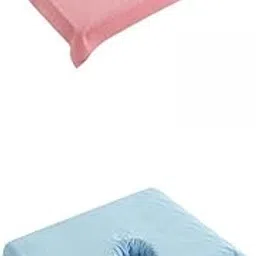 HEAVENGLOW 2x Cotton Half Table Cover Beauty Salon Bed Face Hole Towel Pink Sky Blue | Massage-picture-28