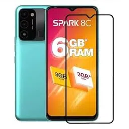 Dashmesh Shopping Tempered Glass Screen Protector for Tecno Spark 8c | 9 (Black) Edge to Edge Full Screen Coverage Premium Military-Grade-image-97