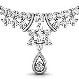 avsar 18k (750) White Gold and Solitaire Mangalsutra for Women-picture-55