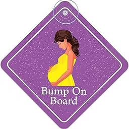 Flybuy Hub Bump On Board Car Sign, Baby and Pregnant Women Safety Window Decal with Suction Cup-picture-33