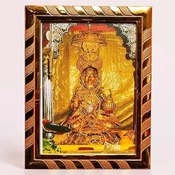 Rhaa Maa Kashi Annapurna Acrylic Laminated Photo Frame | Blessed at Kashi Temple | Spiritual Gift for Kitchen, Home & Living Room Decor | Golden-Layered Frame (20x16 cm)-image-95