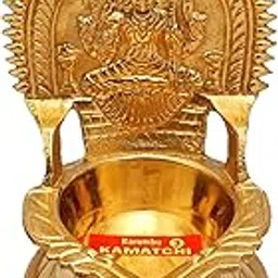 Madhura eStores Traditional Brass KARUMBU KAMATCHI Vilaku/Kamakshi Devi Maa Diya/Oil Lamp (Height 12.5CM / 5 inches)-picture-21