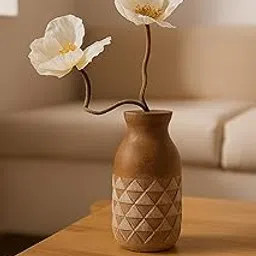 Wooden Flower Vase with Natural Polished Finish, Eco-Friendly Decor for Home Living Room Kitchen Office, Perfect for Shelf and Table White-picture-32