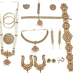 GVG PRODUCTS Gold Plated Bharatanatyam Jewellery Set for Women-picture-51