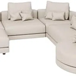 WOODZONE HANDICRAFTS 4 Leatherette Sofa Set with Cushions – Stylish Home & Office Furniture-image-23