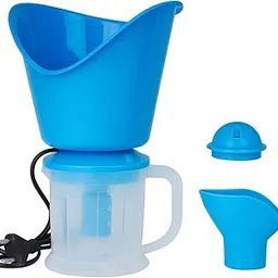 SteamEase 3-in-1 Electric Facial Steamer and Inhaler | Portable Steam Vaporizer for Cold & Cough Relief, Sinus Care, Aromatherapy & Glowing Skin | With Measuring Cup (Blue) Premium Quality-picture-23