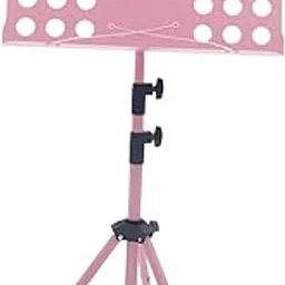 MERISHOPP Music Stand Scalable Folded for Music Player Beginners Guitar Ukulele Violin Pink-image-6