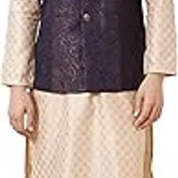 manyavar Men's Art Silk Self Design Sleeveless Traditional Nehru Jacket-picture-28
