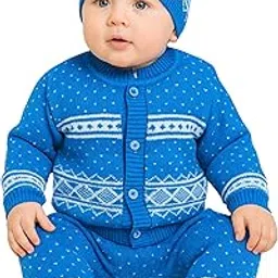 zuvim Premium Baby Sweater Set for Winter | Woolen Long Sleeves Sweater, Full Pant, Cap & Socks Pair | Warm Knitted Wool Set for Baby Boys & Girls-picture-33