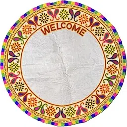 Bride's and Baby's Guest Welcome Handcrafted Cotton Traditional Kutchi Work Embroidered and Tread Work Kanku Pagla Rumal (Round) (vn168n)-picture-16