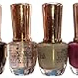 Luxury Nail Polish Set, 10 Trendy Colours, Gold Cap Collection, 15ml Each-picture-48