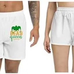 Men and Women Printed Regular fit Casual Polyester Couple White Shorts (ZPOD-0009156-set-XL_ms)-picture-32