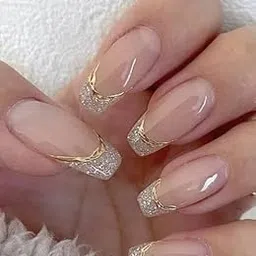 HALL OF NAILS 10 Pcs Artificial Reusa- Ble Press On Nail Set for Women, Fake Nails Set with Glue sticker and 1 Glue Stick, Mini filer, Nail Wipes, Cuticle Stick - Style NUM32-picture-14