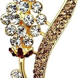 fure Metal Rhombus Flower Brooch (Golden) for Men and Women-picture-58