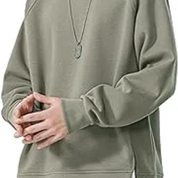 foveitaa Sweatshirt, Men's, Autumn Apparel, Large Size, Loose Fit, Layering Style, Long Sleeve, Cool, Hoodie, Loose Fit, Pullover, Top, Simple, Fashionable, Casual, Fashionable, Spring, Autumn Clothes-picture-19