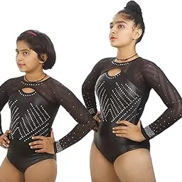 Flexifit Girls PREMIUM Gymnastics Yoga Aerobics Costume Leotard for Competition with Siroski ON-picture-12