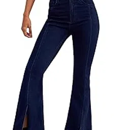 dolce crudo Women's Bootcut High Rise Regular Stretchable Denim Jeans-picture-15