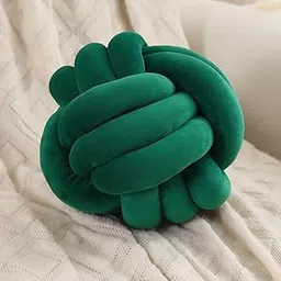 HOKIPO Knot Ball Cushion Pillow Soft Plush Velvet Decorative Throw Pillow for Sofa, Couch, Bed, Nursery, Props & Home Décor, Emerald Green (AR-5922-GRN)-picture-25