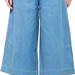 tara lifestyle Women's Loose Fit Denim Cotton Culottes-picture-12