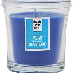 IRIS Taper JarCandle, Sea Shore, AquaticFragrance, Elegant and Mesmerizing Home Fragrance Solutions, Fragrances for Fine Living,Unit of 1 Colored and Scented Taper Jar Candle with Lid-picture-18