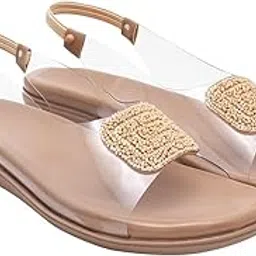 glematoz Women's Transparent Slingback Sandals with Beaded Embellished Strap – Casual Flat Comfort Footwear-picture-41