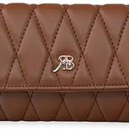 rich born Women’s Wallet Quilted Grace Ladies Wallet PU Leather Purse Clutch Wallet Travel Wallet for Women Card Cash Organiser Zipper Coin Pocket Fashionable Slim Long Wallet|Tan-picture-19