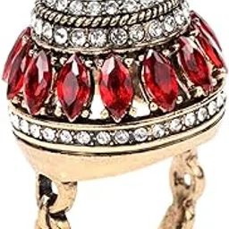 ruvee Antique Egyptian Gold Plated Rajasthani Borla Crystals Royal Ring for Women & Girls-picture-48