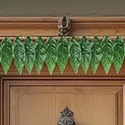 Daedal craftersMango Leaf Flower Toran for Main Door Entrance, Reusable Thoran for Mandir & Living Room Décor, Bandarwal for Festival Decoration, Flower Hanging for Home & Office Décor-picture-14