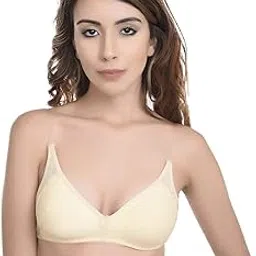 she wears Full Coverage Designer Non Wire Hosi-Cotton Solid Bra for Women/Girls-picture-42
