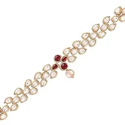i jewels 18k Gold Plated Traditional Kundan Studded & Maroon Stone Bajuband/Vanki/Armlet Rajwadi Jewellery for Women (PB13M) (Pack of 1)-picture-22