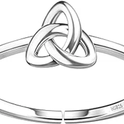 highspark HIGHSAPRK 925 Silver Trinity Knot Ring for Women | 92.5 Sterling Silver & Adjustable Contemporary Style | Lovely Gift - Trinity Knot-picture-13