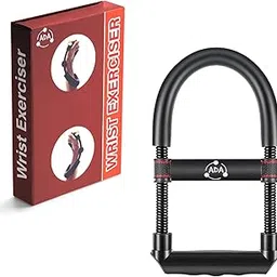 ADA Adjustable Forearm Strengthener Wrist Exerciser Equipment for Upper Arm Workout and Strength Training, Forearm Muscle Strength Training Fitness Equipment, black, steel image 1