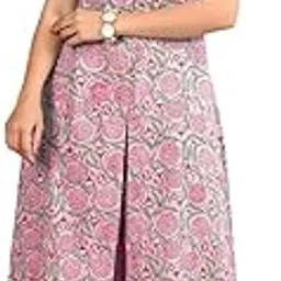 Women’s Printed Cotton Blend Kurta with Palazzo Sleeveless Ethnic Wear Set Fully Stitched-picture-30