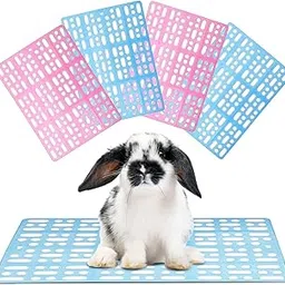 Western Era Pink & Blue Rabbit Floor Mat for Cage – Cage Mating for Rabbits, Guinea Pigs, Small Pets, Comfortable Flooring for Pet's Feet, Protects Cage Base, Soft Surface for Resting (4 Piece)-image-29