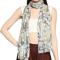 cloth haus india Multicolored Printed Viscose Scarf for Women, Lightweight Soft Scarves Stoles for Summer & Winter (Size: 183 X 51 cm)-picture-36
