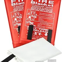 Fire Blanket Emergency for Home and Kitchen, 40" x 40", Fiberglass Suppression Fire Retardant Blankets for Office, Car, Warehouse, Fireplace, Grill Safety (2 Pack)-picture-22