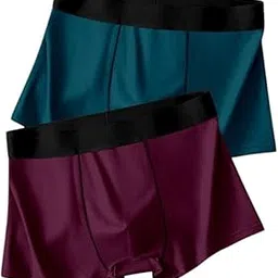 hk47 Ice Silk Plain Stretchable Breathable Underwear for Men | Multicolor | Ultra Soft | Antibacterial Trunk | Light-Weight | Regular Fit | Comfortable | Best Fitting | Durable Design | Pack of 2-picture-36