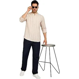 amazon brand - tavasya Men's Cotton Straight Striped Short Kurta | Shirt-picture-42