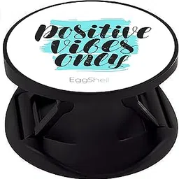 EggShell Mobile Finger Grip Back Holder (Sockets) Premium Galaxy Glittery Matte Finish Effect with Black Expanding Stand and Fold Compatible All Basic Cell Phone & Tablets (Blue Positive Vibes)-picture-23