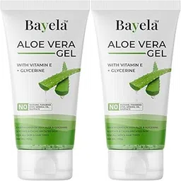 Bayela Aloe Vera Gel With Vitamin E and Glycerine, Deep Hydration for All Skin and Hair Types, Paraben-Free, 100g, Pack of 2-picture-41