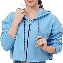 14 fox 14FOX Crop Hoodie Zipper Sweatshirt for Women | Stylish & Comfortable Cropped Jacket-picture-40