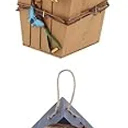 CALANDIS™ 2X Country Cottages Wood Bird House Hanging Birdhouse Condo Garden Decors | Birdhouses | Bird & Wildlife Accessories | Yard, Garden & Outdoor Living-image-45